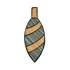 Illustration of a green and gold Christmas tree toy