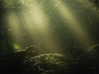 Jungle olive green abstract design with geometric shapes and modern color palette