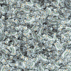 hundred dollar bills 3d background