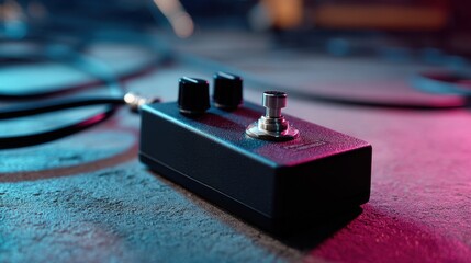 Guitar Pedal on Stage Capturing Musical Creativity and Performance Vibes in Studio