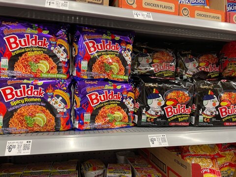 Walmart retail store Buldak ramen soup packs side and prices