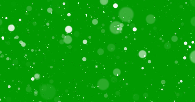 Realistic snow dust particle background, green screen super smooth fx. Overlay classic snowfall, blizzard-like. Snow falling green screen winter background. Flurry start snowflake storm particles.