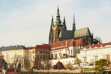 Obraz premium Prague Castle and St. Vitus Cathedral in Prague, Czech Republic