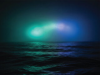 Teal and dark ocean vector graphic with gradient lighting effects for creative design