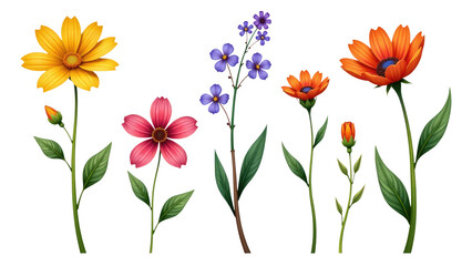 A bouquet of colorful flowers against a clean white background