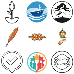 Stylized seed sprouting growth concept illustration