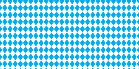 Blue and white diamond pattern inspired by Bavarian flag. Seamless geometric background for design and print. Blue Diamond Pattern Background