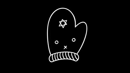 Beautiful Christmas gloves on black background