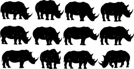 Obraz premium Rhino Silhouette Bundle
