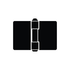 Black open book with white hinge detail vector