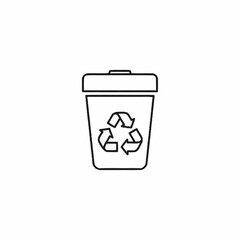 Recycle Bin Icon with Arrows Symbolizing Environmental Conservation.