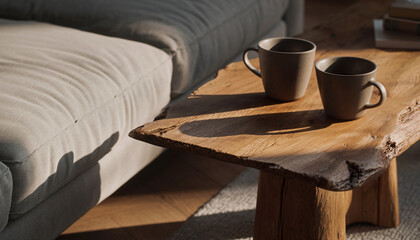 Morning coffee and breakfast in bed with hot espresso cup and spoon closeup