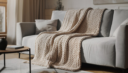 Luxury leather sofa and armchair furniture design in a comfortable home interior living room