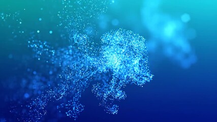 Dynamic blue particle stream flowing and shimmering, modern technology background animation - Powered by Adobe