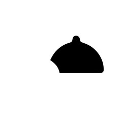 Silhouette of a covered dish with missing slice on transparent background