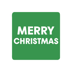 Minimal green Merry Christmas block text