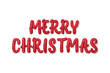 Red textured Merry Christmas font with cozy winter style