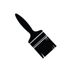 Black paint brush silhouette on white background tool