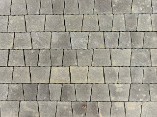 Unique pattern of cobblestones creates a rustic pathway in a quiet area