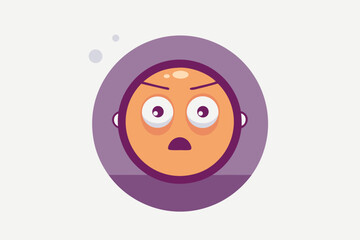 confused face outline icon  