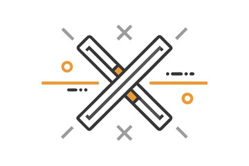 Obraz premium dual trend crossover line chart icon 