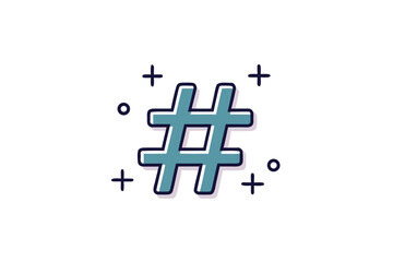 hashtag symbol outline icon  