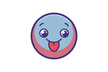 tongue out face circle icon