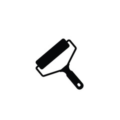 Black paint roller icon on white background brush tool 3