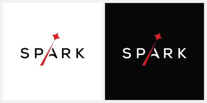 Spark letter mark logo design graphic vector icon, typography font text wordmark spark