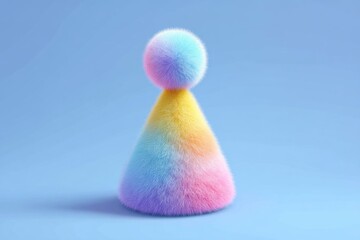 Colorful party hat with fluffy pom pom adds fun to celebrations at birthday events, gatherings, or festive occasions