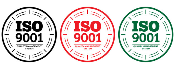 ISO 9001 badge set, ISO 9001 stamp set, ISO 9001 seal set