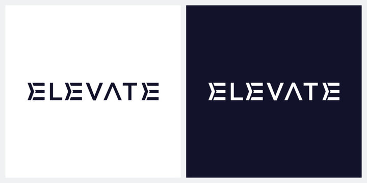 elevate letter mark logo design graphic vector icon, typography font text wordmark elevate