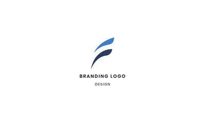 Modern Blue F Letter Logo Design