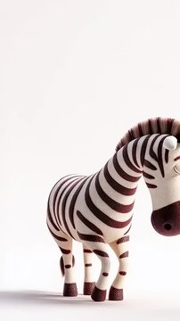 Animated Zebra Character with Unique Textured Fur and Playful Design for Engaging Children Content Creation