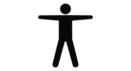 Simple stick figure with arms outstretched in a silhouette