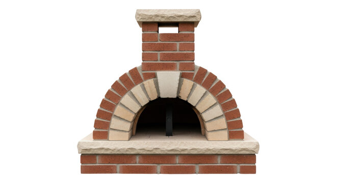Brick pizza oven isolated PNG on transparent background, outdoor cooking appliance for backyard entertaining and culinary projects