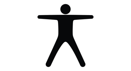 Simple stick figure with arms outstretched silhouette