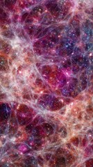 Cosmic Nebula: A breathtaking tapestry of swirling colors and celestial elements fills the frame, an abstract representation of deep space and the mysteries of the universe.