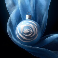 Christmas ball on blue background
