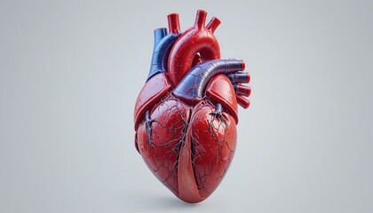 Detailed human heart anatomy for medical presentations and educational materials about cardiology and the circulatory system, ideal for health awareness campaigns