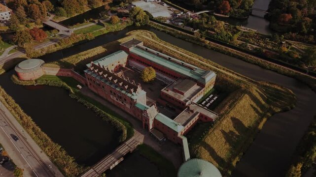 Aerial view of Malmohus Castle, Sweden.
