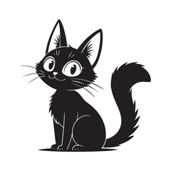 Obraz premium Cute & Funny Cat Silhouette Icon.