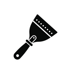 Black putty knife icon with white dots tool scraper