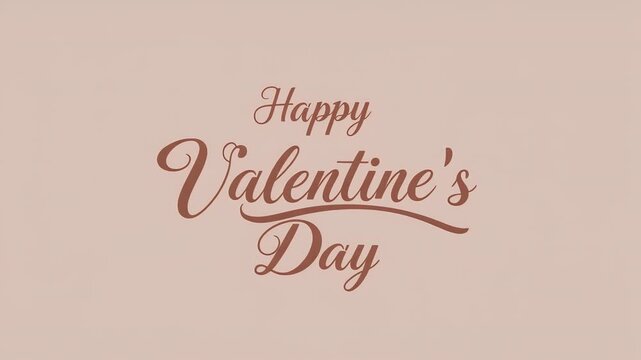 Elegant Happy Valentine's Day greeting in a cursive script font on a simple pastel background for a romantic celebration