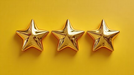 Three stars on a solid background