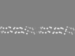 Abstract representation of a flowing stream of light dots against a neutral gray backdrop, creating a serene visual effect isolated on transparent background