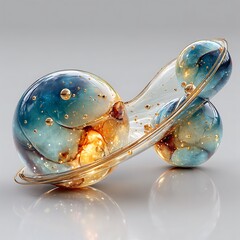 Abstract glass spheres glowing with cosmic energy high resolution picture