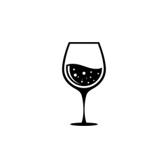 Wine Glass Icon Vector: Beverage, Celebration, Alcohol, or Bar Symbol