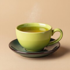 Fototapeta premium Cup of green tea on a solid background