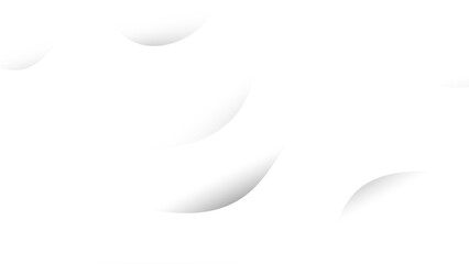 Minimal White Abstract Background with Soft Curved Cutout Shadows and Smooth Gradient Shapes